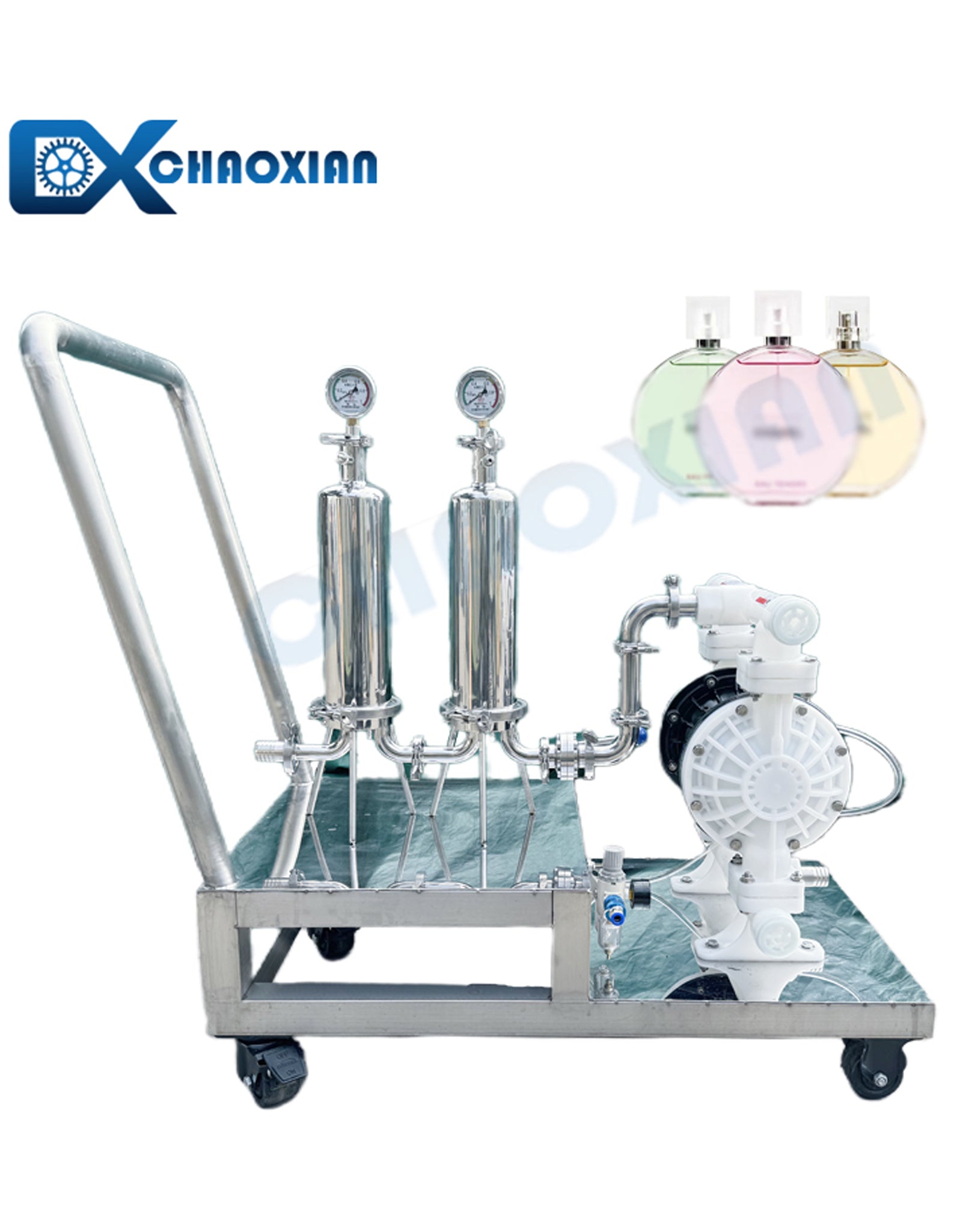 Removable Stainless Steel Pneumatic Diaphragm Pump Perfume Purifier Scent Cologne Eau De Parfum Essence Body Spray Perfume Filter
